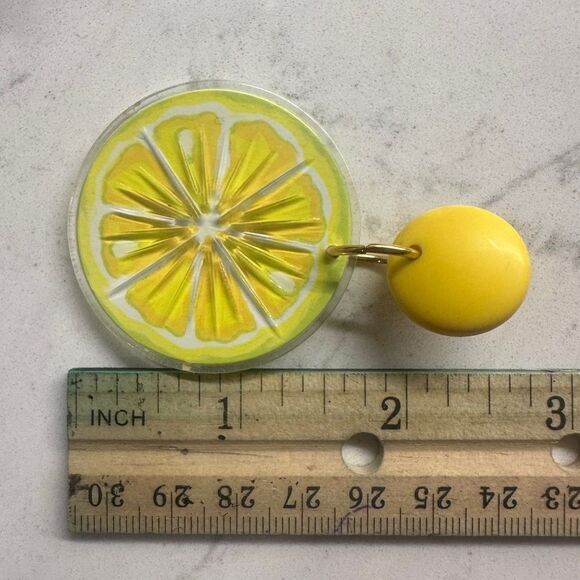 Anthropologie  Yellow Lemon Slice Earrings lemon earrings summer style - Picture 7 of 7